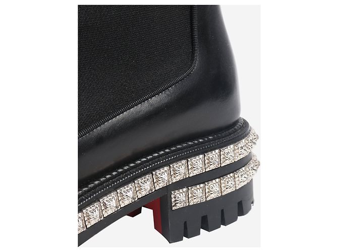 Christian Louboutin Schwarze Plateauboots mit Nieten - Größe EU 35 (UK 2) - Ansicht 3