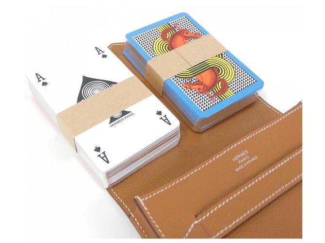 Hermès Hermes BRIDGE Evercolor Card Case Golden - view 6