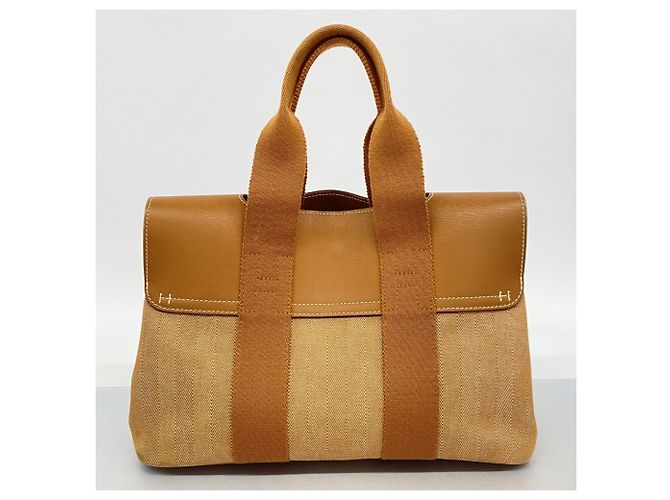 Borsa Hermès Valparaiso PM Toile Chevron Marrone - vista 11