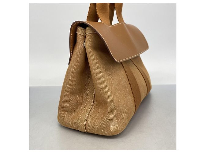Borsa Hermès Valparaiso PM Toile Chevron Marrone - vista 2