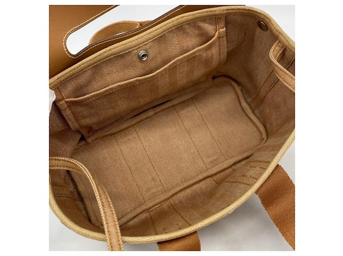 Borsa Hermès Valparaiso PM Toile Chevron Marrone - vista 4
