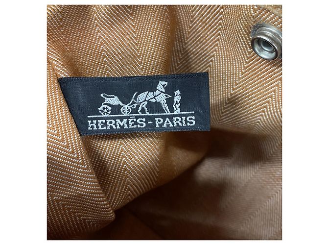 Borsa Hermès Valparaiso PM Toile Chevron Marrone - vista 5