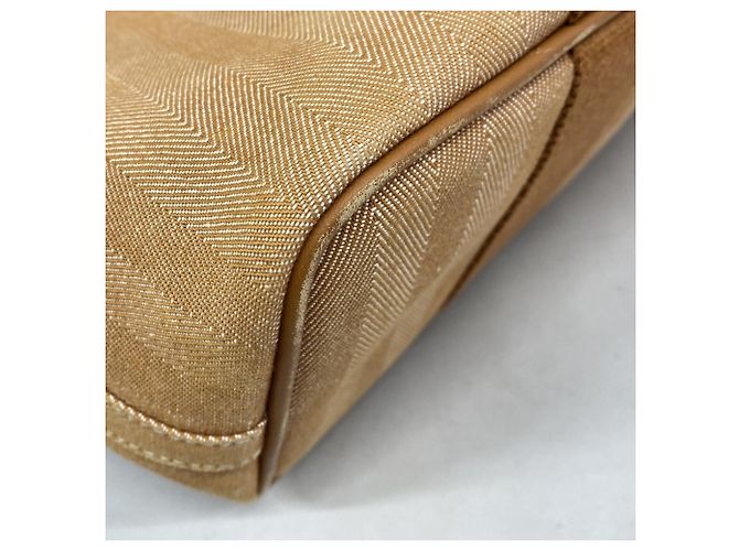 Borsa Hermès Valparaiso PM Toile Chevron Marrone - vista 6