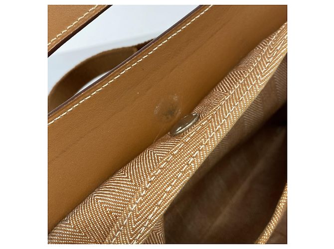 Borsa Hermès Valparaiso PM Toile Chevron Marrone - vista 8