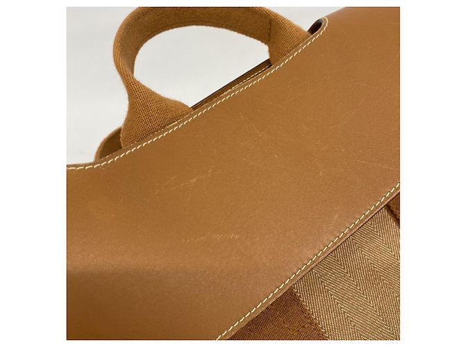 Borsa Hermès Valparaiso PM Toile Chevron Marrone - vista 9