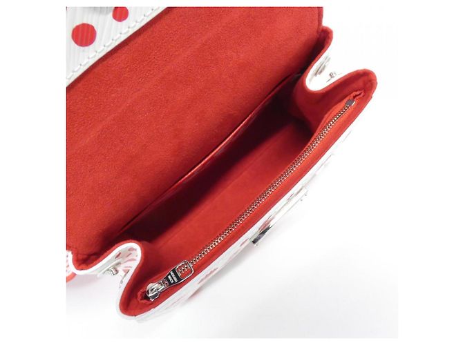 Borsa a mano mini Cluny Epi Louis Vuitton Bianco Rosso - vista 7