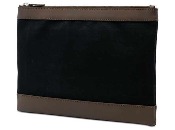 Clutch Balenciaga in tela nera Navy Clip M - vista 2