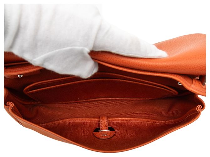 Borsa Colorado PM in Vacca Liege e Tela Arancione Hermès - vista 4