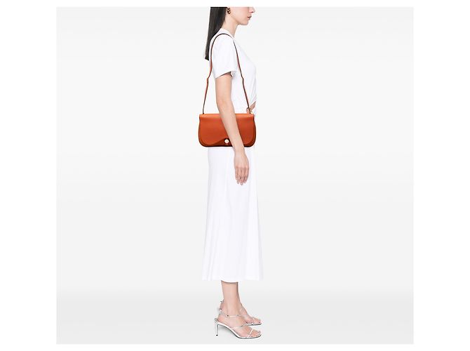 Borsa Colorado PM in Vacca Liege e Tela Arancione Hermès - vista 8