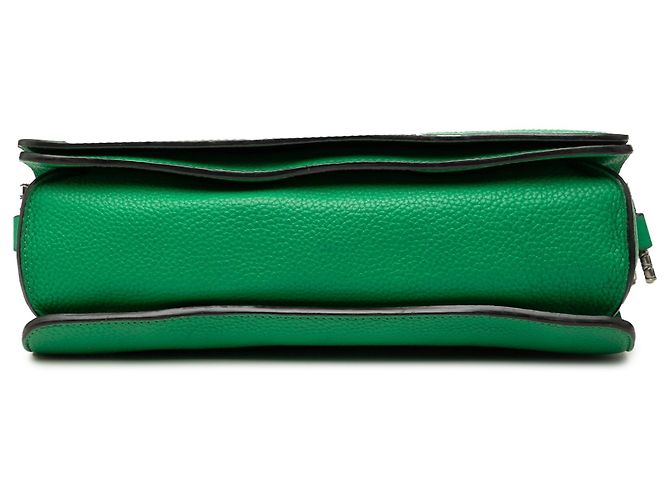 LOEWE Borsa a tracolla in pelle di vitello verde con anagramma - vista 3