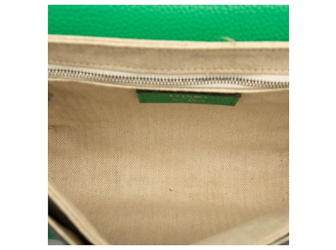LOEWE Borsa a tracolla in pelle di vitello verde con anagramma - vista 4