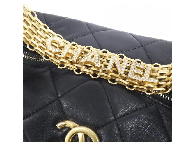 Borsa a spalla in agnello nero Chanel AS3242 - vista 6
