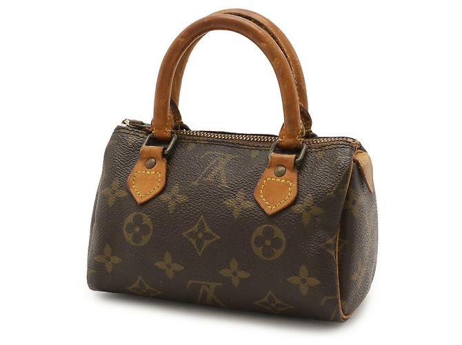 Pochette Mini Speedy Monogram Louis Vuitton Marrone Monogramma - vista 3