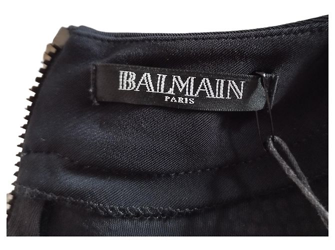 Schwarzes Balmain-Kleid, Strass und Zebra-Muster - Ansicht 8