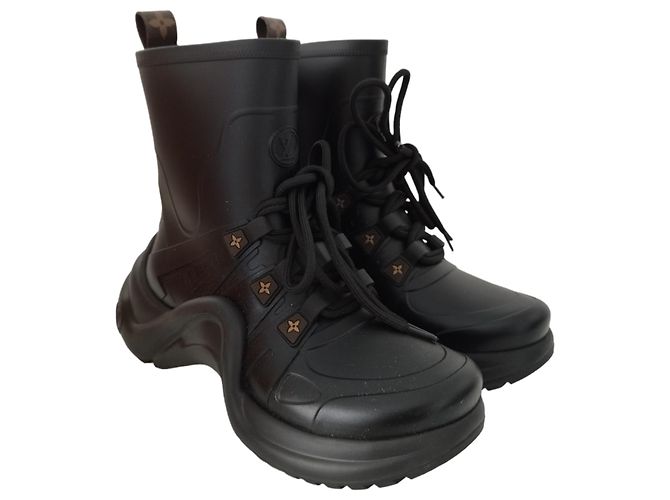 Sneakers alte Louis Vuitton Archlight in gomma nera opaca Nero - vista 2