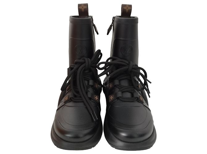 Sneakers alte Louis Vuitton Archlight in gomma nera opaca Nero - vista 3