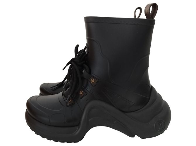 Sneakers alte Louis Vuitton Archlight in gomma nera opaca Nero - vista 4