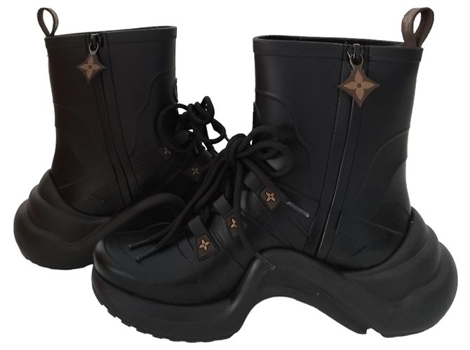 Sneakers alte Louis Vuitton Archlight in gomma nera opaca Nero - vista 6
