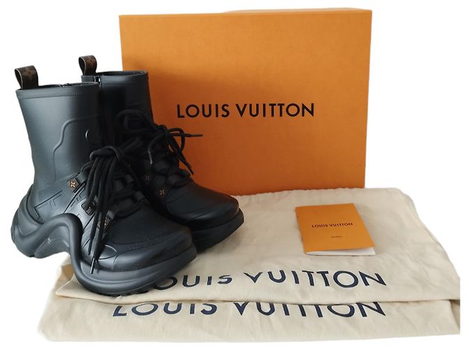 Sneakers alte Louis Vuitton Archlight in gomma nera opaca Nero - vista 8