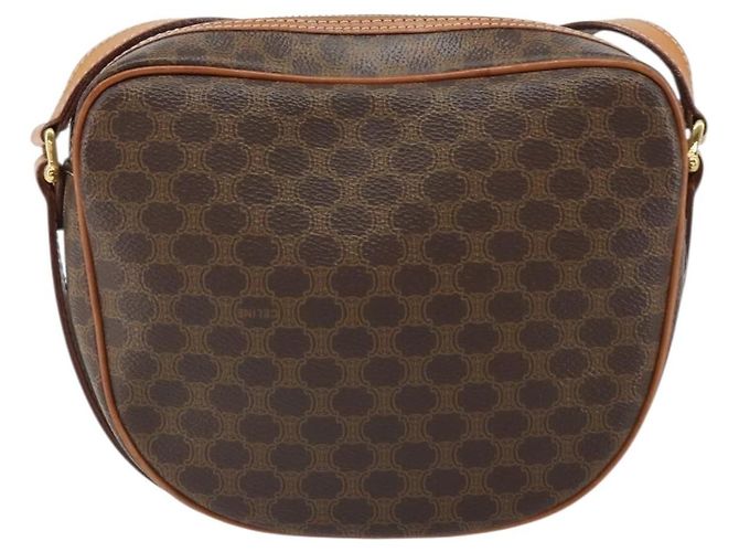Céline Celine Vintage Macadam Schultertasche aus Canvas und Leder Braun - Ansicht 2