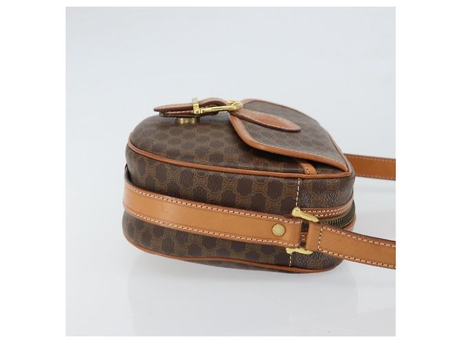 Céline Celine Vintage Macadam Schultertasche aus Canvas und Leder Braun - Ansicht 3