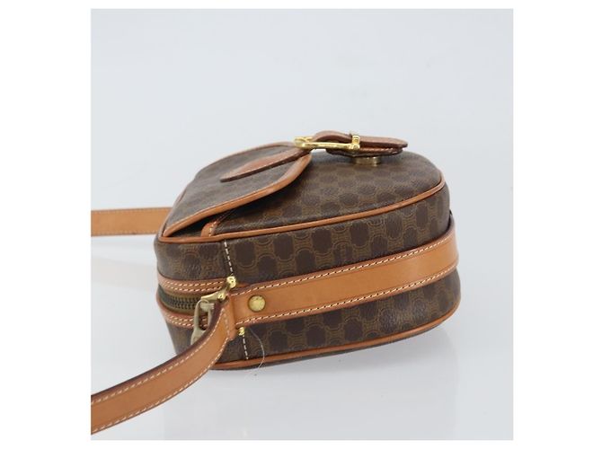 Céline Celine Vintage Macadam Schultertasche aus Canvas und Leder Braun - Ansicht 4