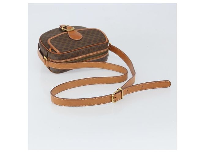 Céline Celine Vintage Macadam Schultertasche aus Canvas und Leder Braun - Ansicht 7