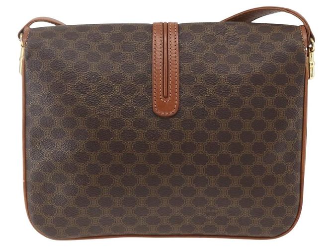 Céline Celine Vintage Macadam Tela e Pelle Marrone - vista 2