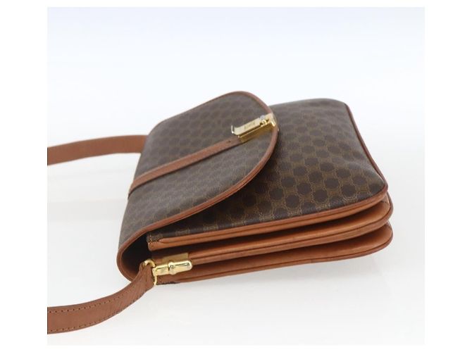 Céline Celine Vintage Macadam Tela e Pelle Marrone - vista 3