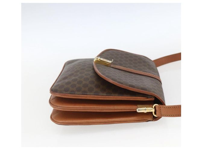 Céline Celine Vintage Macadam Tela e Pelle Marrone - vista 4