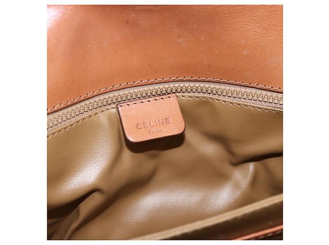 Céline Celine Vintage Macadam Tela e Pelle Marrone - vista 6