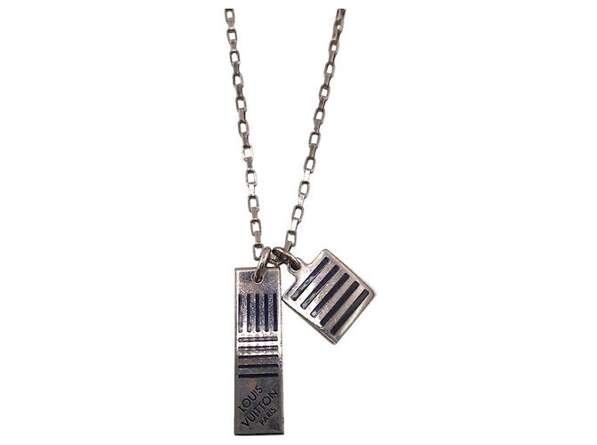 Collana Pendente Damier Louis Vuitton Argento - vista 4