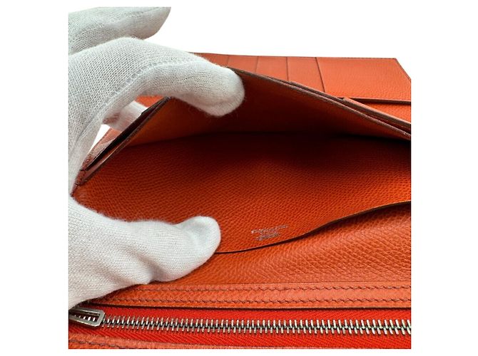 Hermès Bearn Dupli Langbörse Orange - Ansicht 10