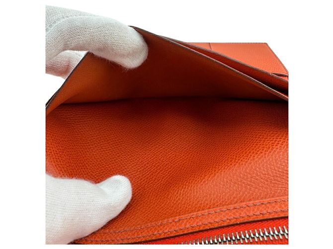 Hermès Bearn Dupli Langbörse Orange - Ansicht 11