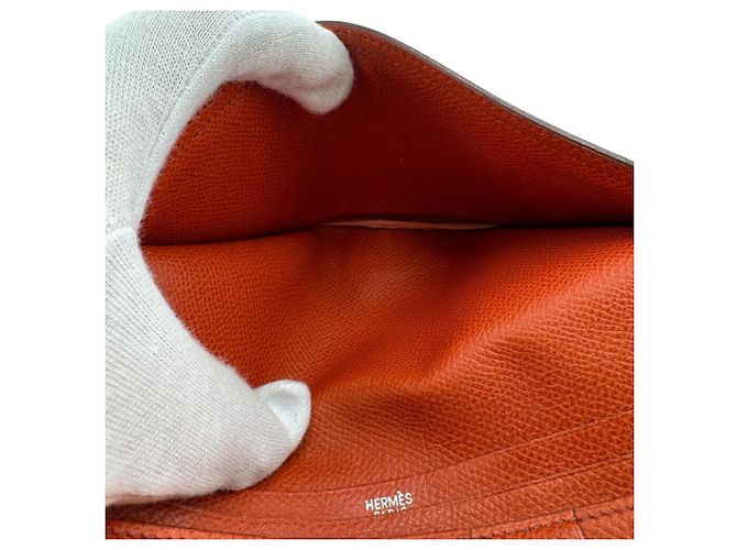 Hermès Bearn Dupli Langbörse Orange - Ansicht 12