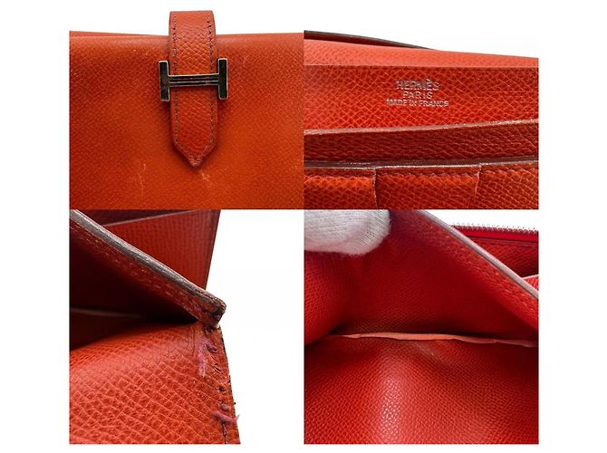 Hermès Bearn Dupli Langbörse Orange - Ansicht 15