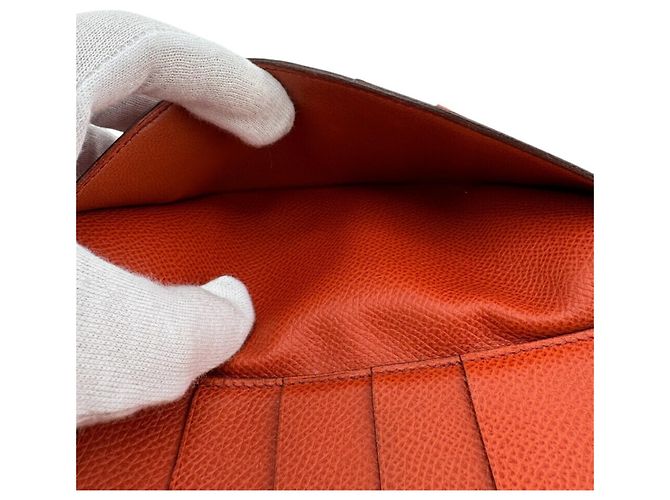 Hermès Bearn Dupli Langbörse Orange - Ansicht 8