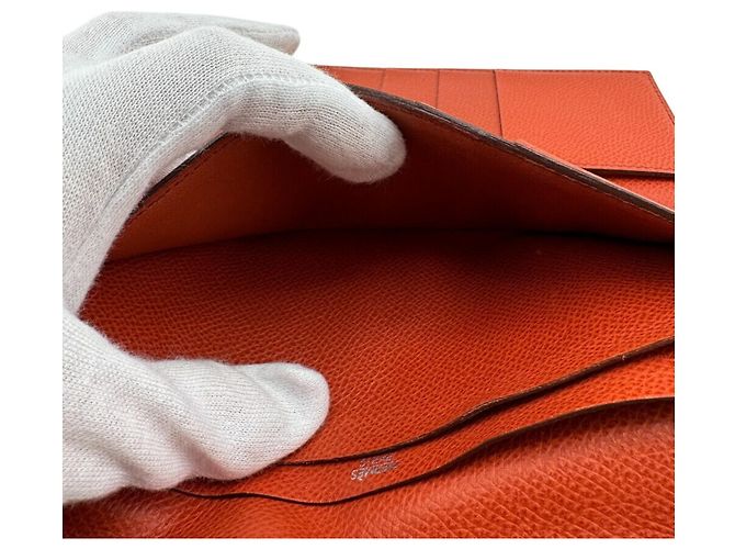 Hermès Bearn Dupli Langbörse Orange - Ansicht 9