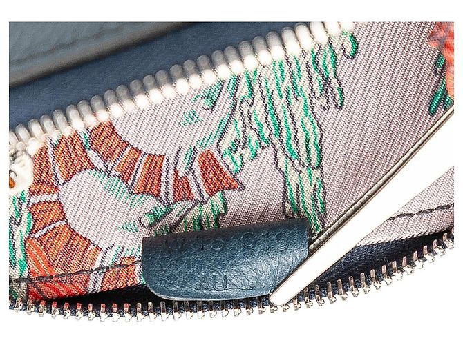 Silk In Portafoglio compatto in seta Evercolor di Hermès Blu - vista 6