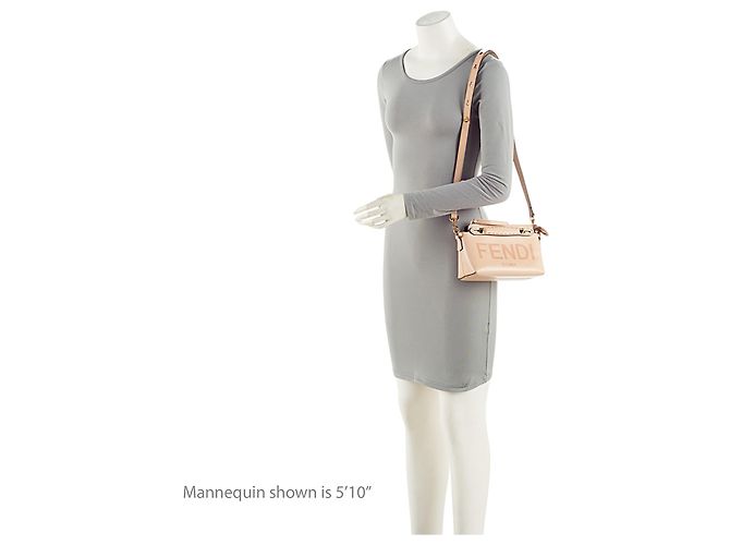 Fendi Leder By The Way Logo Mini Tasche Braun Beige - Ansicht 5