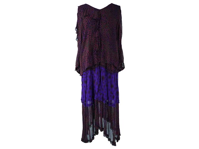 Set Blusa a Maniche Lunghe Multicolore e Gonna Midi BA&SH - vista 4