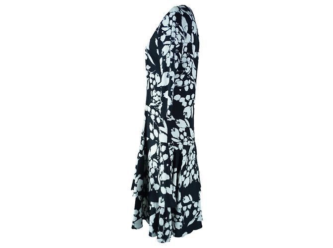 Carolina Herrera Karolina Herrera Midikleid mit schwarz-weißen Blumen - Ansicht 2