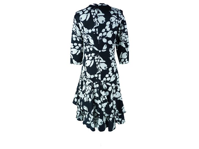 Carolina Herrera Karolina Herrera Midikleid mit schwarz-weißen Blumen - Ansicht 3