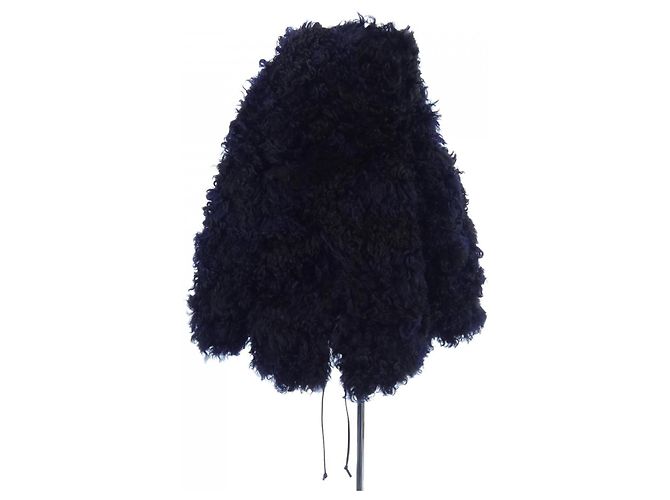 Giacca in shearling di agnello Christian Dior Nero Blu navy - vista 7
