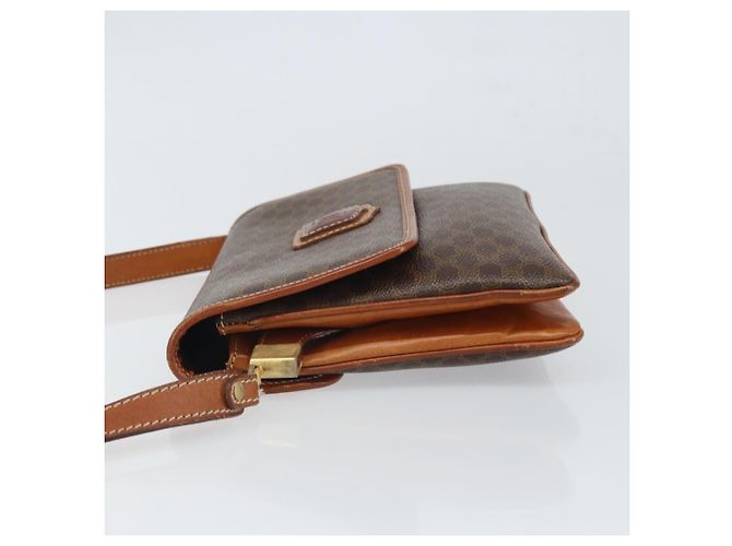 Céline Celine Vintage Macadam Schultertasche aus Canvas und Leder Braun - Ansicht 4