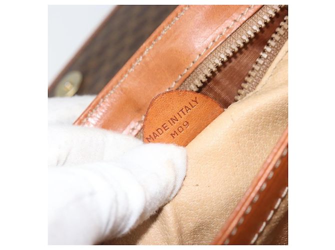 Céline Celine Vintage Macadam Schultertasche aus Canvas und Leder Braun - Ansicht 7