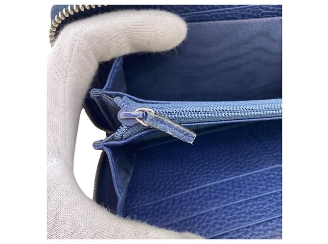 Gucci Navy Leder Langbörse Marineblau - Ansicht 10