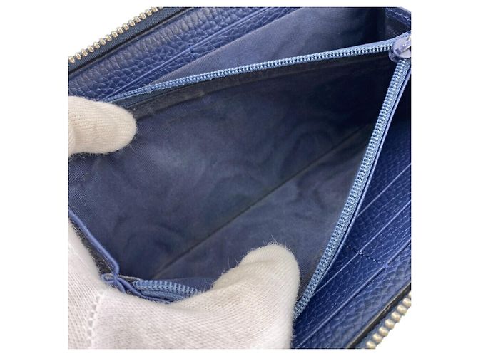 Gucci Navy Leder Langbörse Marineblau - Ansicht 11