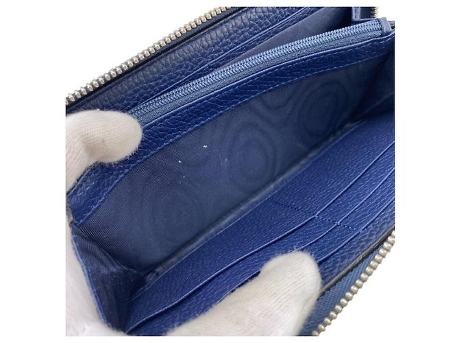 Gucci Navy Leder Langbörse Marineblau - Ansicht 12