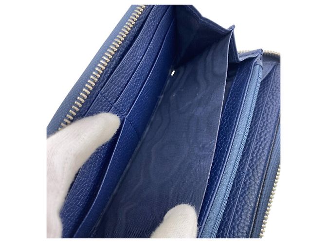 Gucci Navy Leder Langbörse Marineblau - Ansicht 8